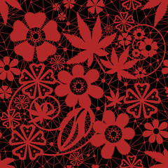Red seamless lace pattern