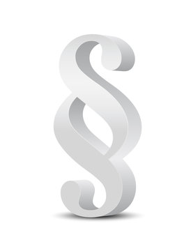 Wei&szlig;es Paragraphenzeichen in 3D