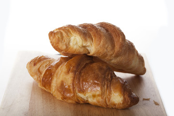 Two crispy croissants