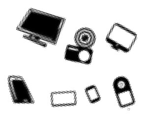 devices, computers and technology in pop art