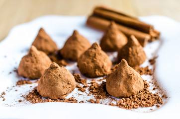 Fototapeta na wymiar Chocolate truffles