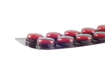 Closed up brown blister pack