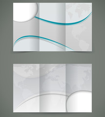 Vector silver brochure layout Design, business three fold flyer