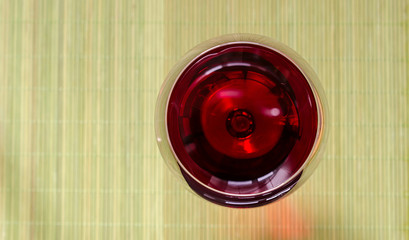 Red Wine In A Wine Glass. The Top View
