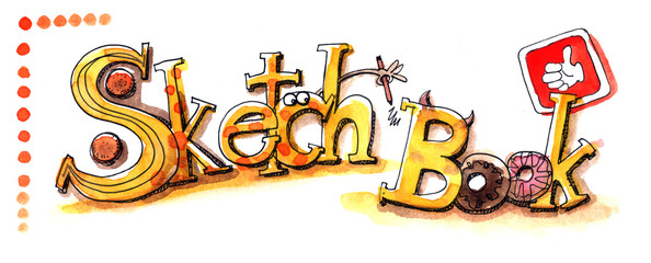sketch book title typography illustration