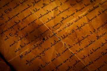 Closeup view of old letter