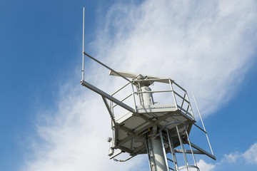 Iron tower with radar and radio communication equipment
