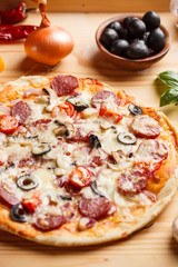 Freshly baked pizza