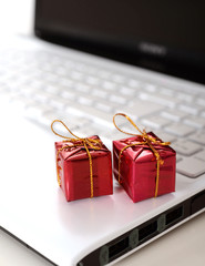 Christmas Presents on Computer Keyboard