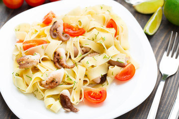 Pasta with octopus