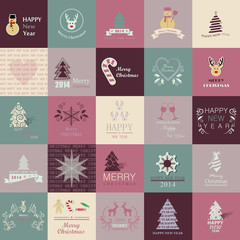 Christmas Backgrounds Set - Vector Illustration