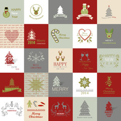 Fototapeta na wymiar Christmas Backgrounds Set - Vector Illustration
