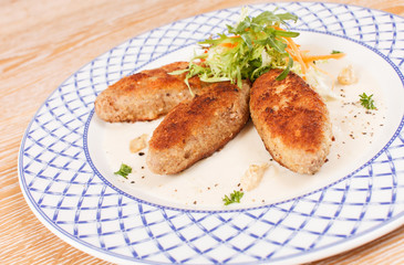 Cutlets with salad