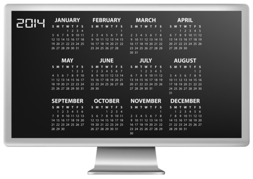 2014 calendar monitor