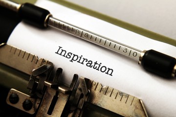 Inspiration text on typewriter