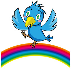 幸せの青い鳥と虹