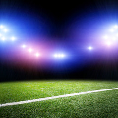 Fototapeta na wymiar Image of stadium in lights and flashes