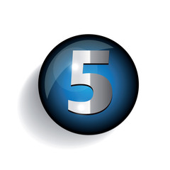 Number 5 steel button