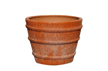 Plant pot isolated on white background, clipping path included.