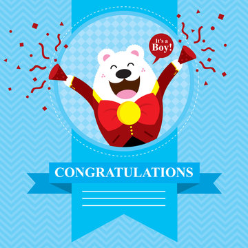 Baby Shower Polar Bear Blue