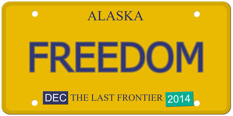 Freedom Alaska License Plate