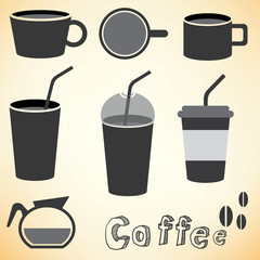 coffee set vector