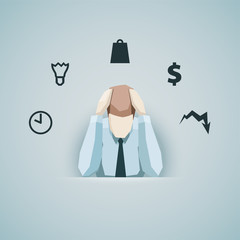 Business concept - Businessman in stress vector