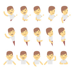 urban character set in different poses. simple flat design.