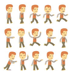 urban character set in different poses. simple flat design.