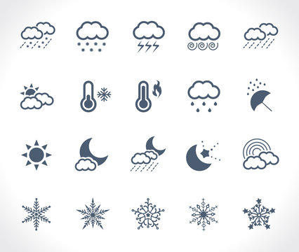 Set of 20 weather related icons