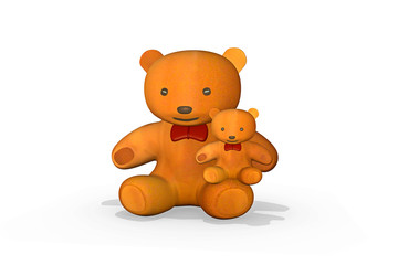 teddy bear, mother with child