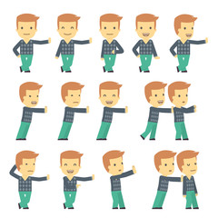 urban character set in different poses. simple flat design.