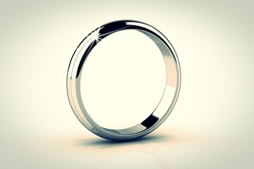 The beauty wedding ring on white background