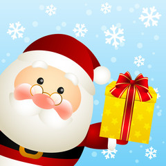 Cute Santa with gift box