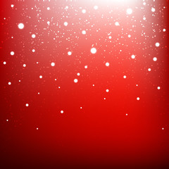 Fototapeta premium Red Christmas background with snow