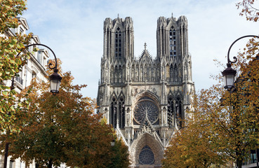 Cathédrale de Reims - obrazy, fototapety, plakaty