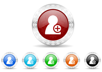 add contact icon vector set