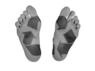 Human feet with print
