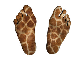 Human feet with print