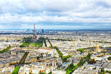 Panorama of Paris from the Montparnasse Tower. France(District