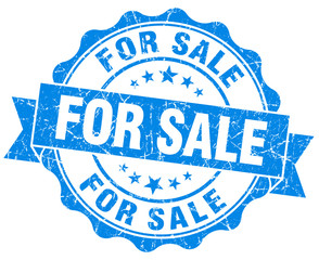 Fototapeta premium For sale grunge blue vintage round isolated seal