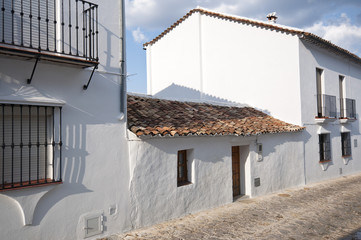 White houses in Grazalema town, Cadiz, Andalusia, Spain