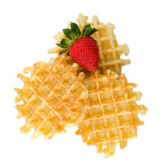 Waffles and strawberry