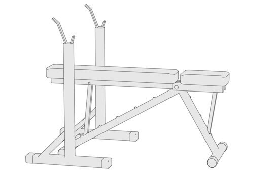 cartoon image of benchpress machine