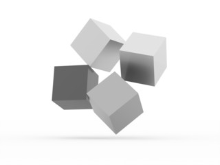 Abstract cubes business icon rendered