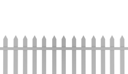 Wooden fence concept rendered on white