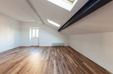 Interior nice attic, empty mansard