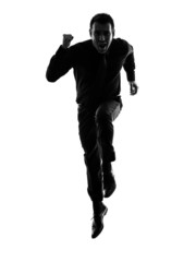 business man running silhouette
