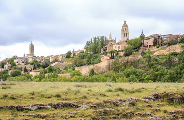 Fototapeta na wymiar Beautiful panorama of Segovia, Spain