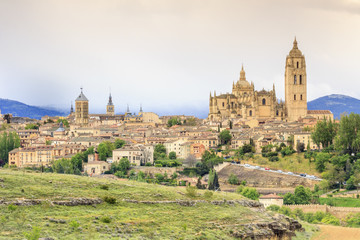 Beautiful panorama of Segovia, Spain